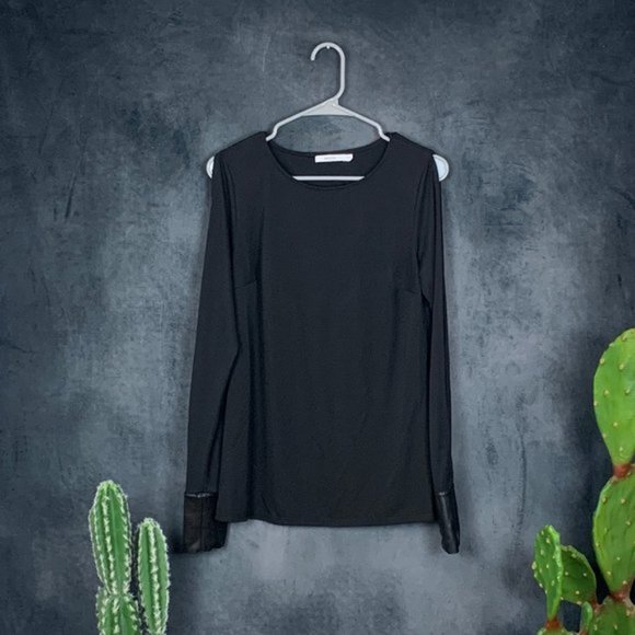 CLEARANCE Bailey 44 Black Split Sleeve Blouse